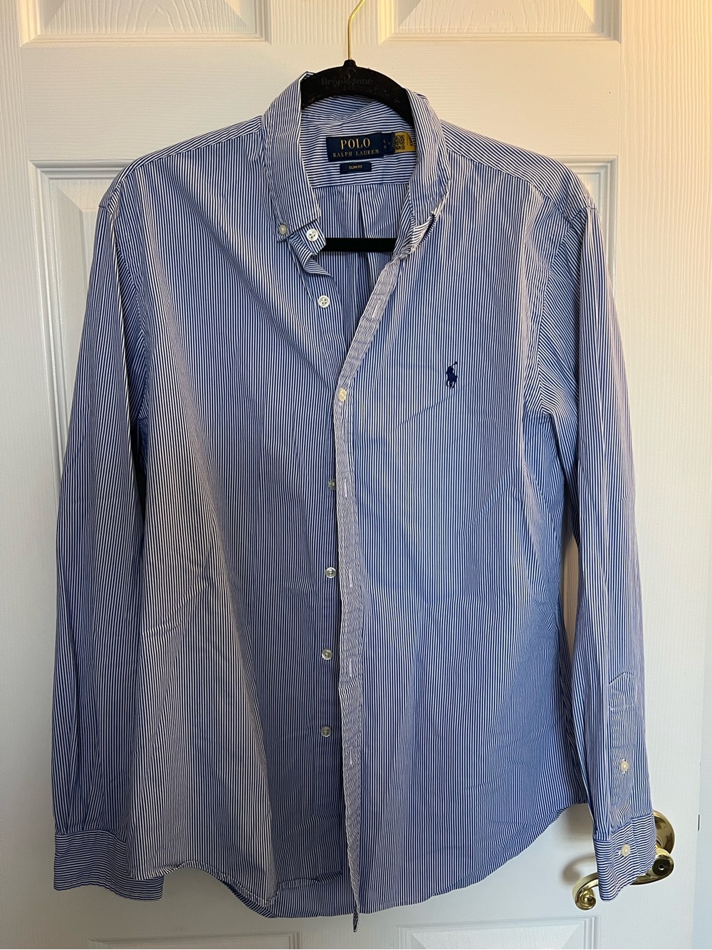 Men’s Ralph Lauren Blue & White Stripe Button Up